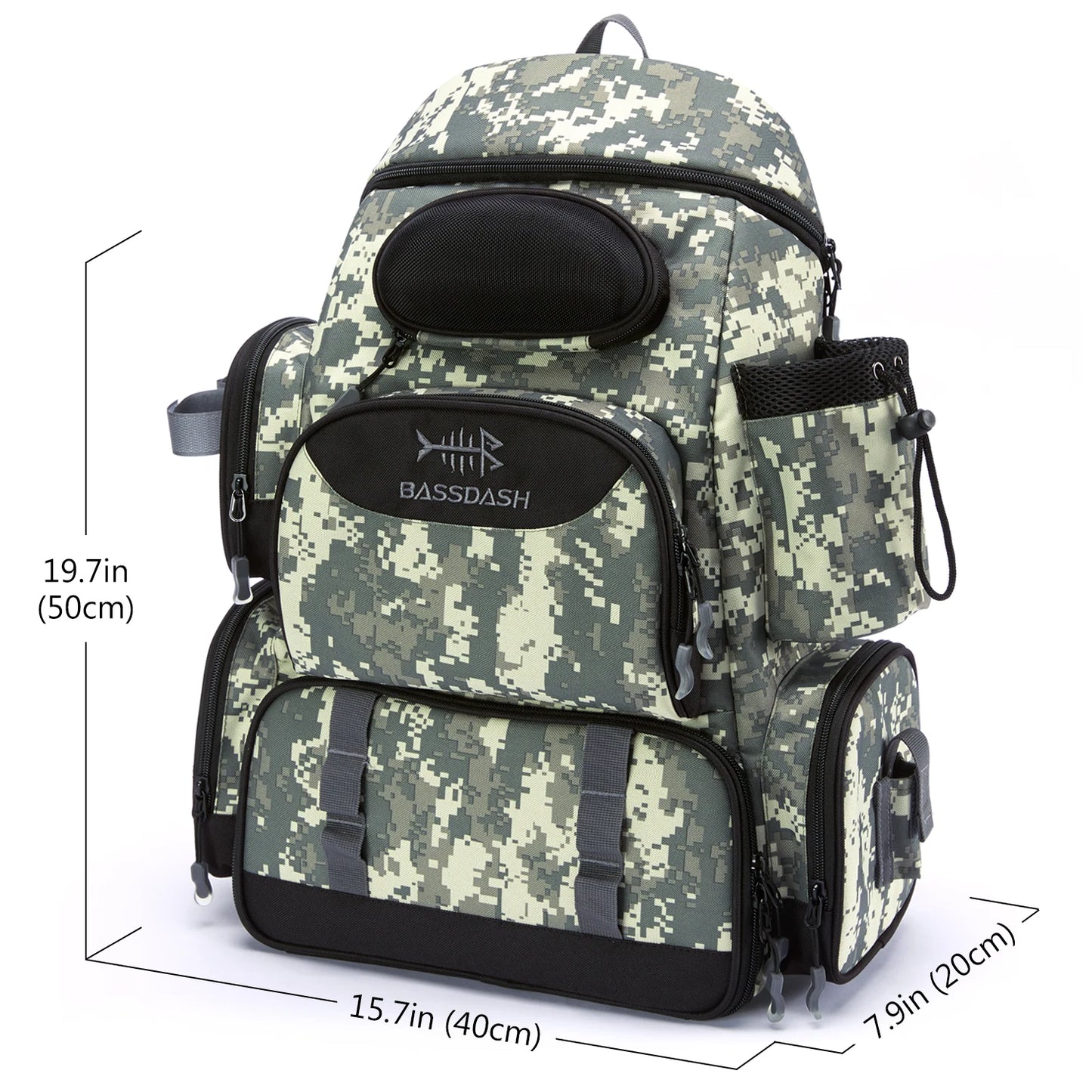 Tactical Fishing Backpack with Tackle Box Storage
