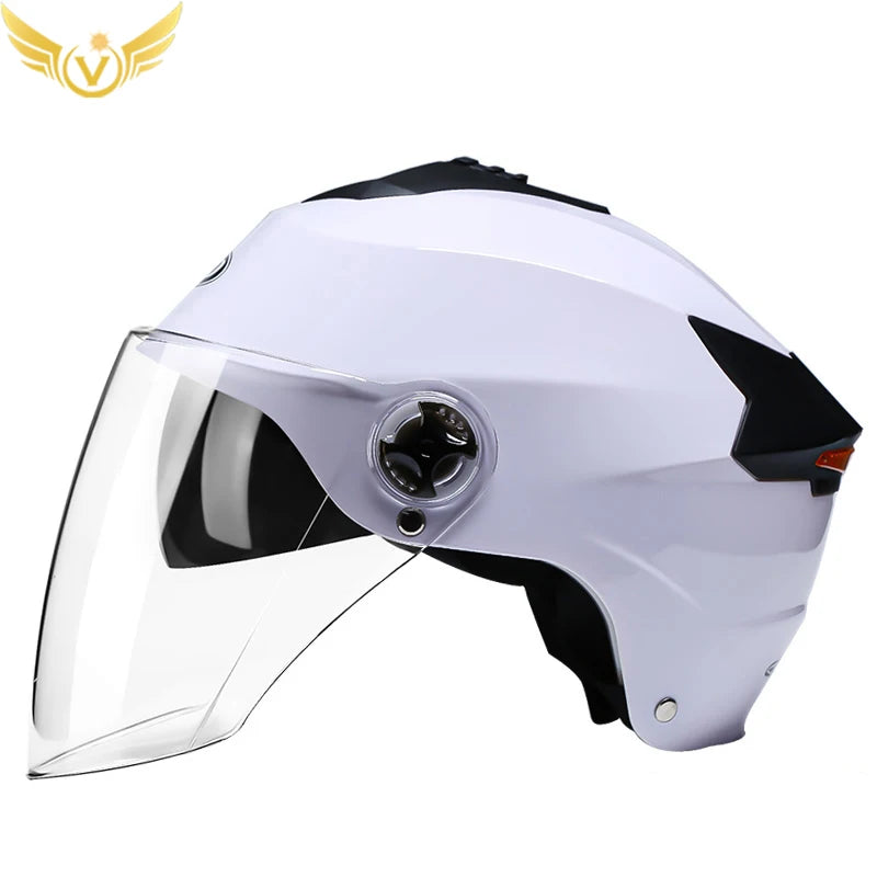 Double-Lens Bicycle/Scooter Helmet with Integrated Rear LED Safety Light