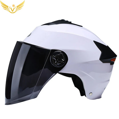 Double-Lens Bicycle/Scooter Helmet with Integrated Rear LED Safety Light