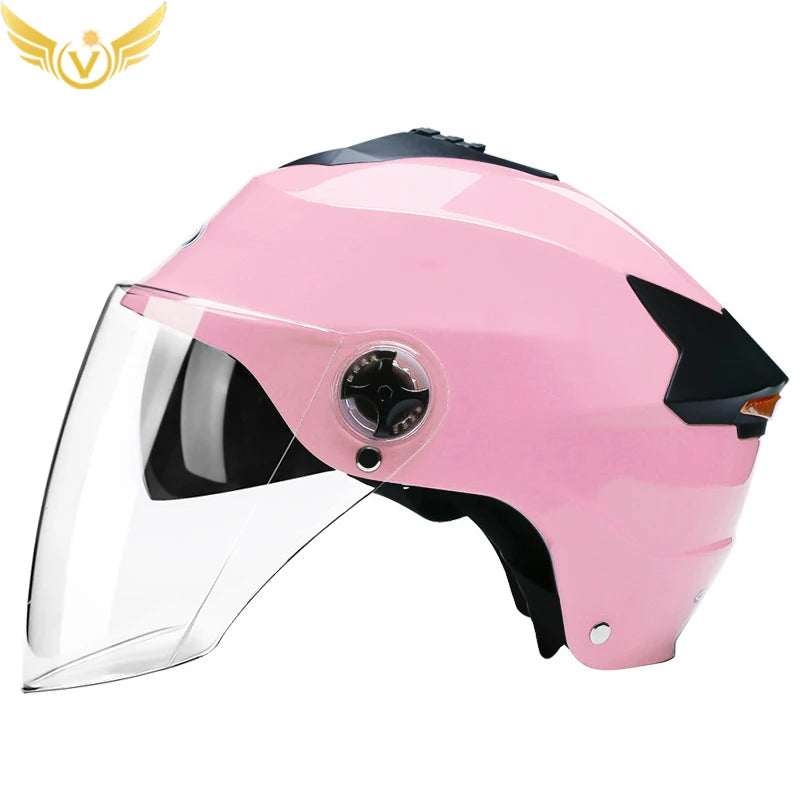 Double-Lens Bicycle/Scooter Helmet with Integrated Rear LED Safety Light