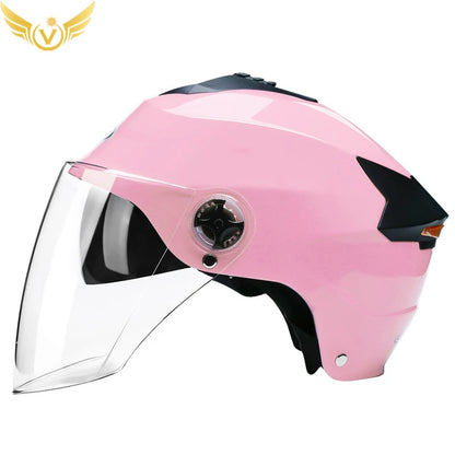 Double-Lens Bicycle/Scooter Helmet with Integrated Rear LED Safety Light