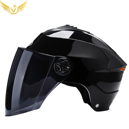 Double-Lens Bicycle/Scooter Helmet with Integrated Rear LED Safety Light