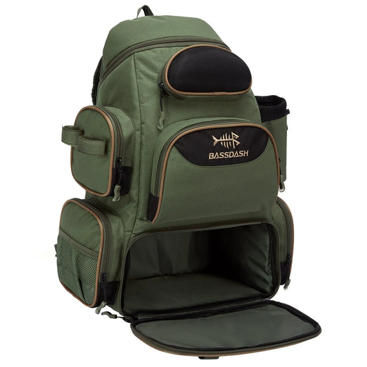 Tactical Fishing Backpack with Tackle Box Storage