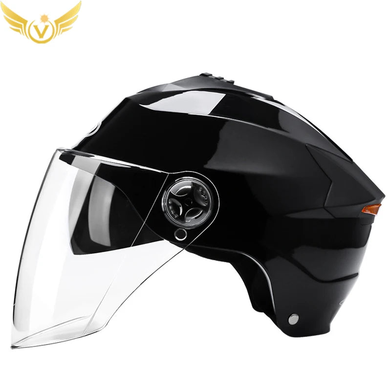 Double-Lens Bicycle/Scooter Helmet with Integrated Rear LED Safety Light