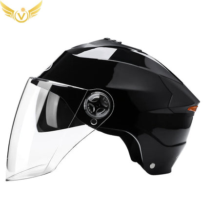 Double-Lens Bicycle/Scooter Helmet with Integrated Rear LED Safety Light