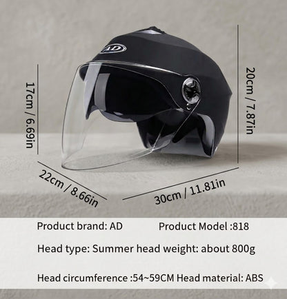 Double-Lens Bicycle/Scooter Helmet with Integrated Rear LED Safety Light